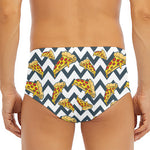 Zigzag Pizza Pattern Print Men's Triangle Swim Briefs