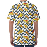 Zigzag Pizza Pattern Print Men's Velvet T-Shirt