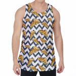 Zigzag Pizza Pattern Print Men's Velvet Tank Top