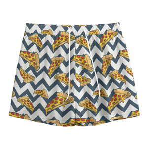 Zigzag Pizza Pattern Print Mesh Shorts