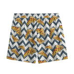 Zigzag Pizza Pattern Print Mesh Shorts