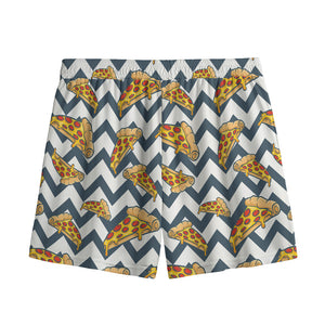 Zigzag Pizza Pattern Print Mesh Shorts