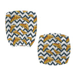Zigzag Pizza Pattern Print Office Chair Cover