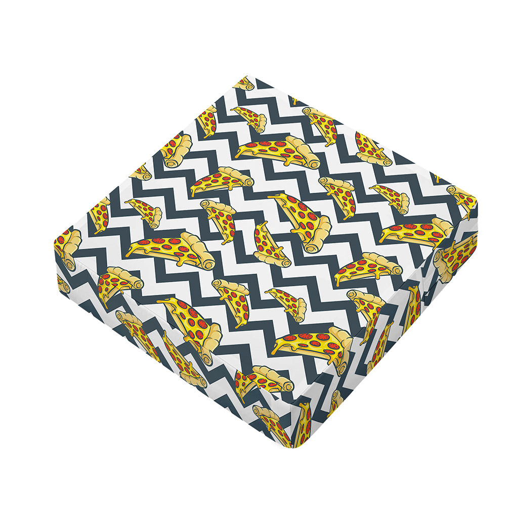 Zigzag Pizza Pattern Print Outdoor Seat Cushion Cover