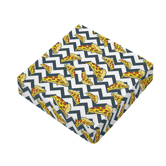 Zigzag Pizza Pattern Print Outdoor Seat Cushion Cover