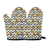 Zigzag Pizza Pattern Print Oven Mitts