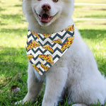 Zigzag Pizza Pattern Print Over The Collar Dog Bandana