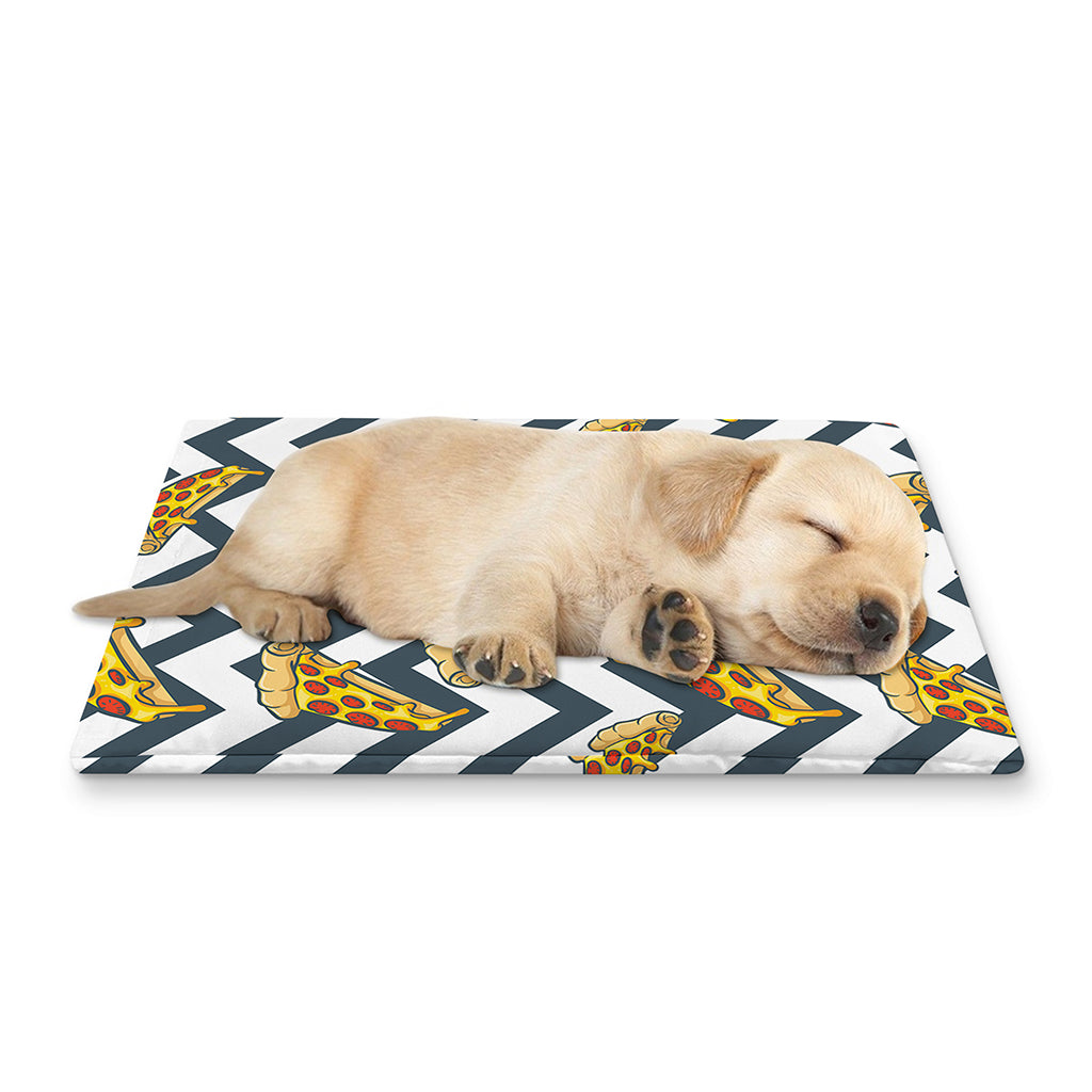 Zigzag Pizza Pattern Print Pet Cooling Mat Cover