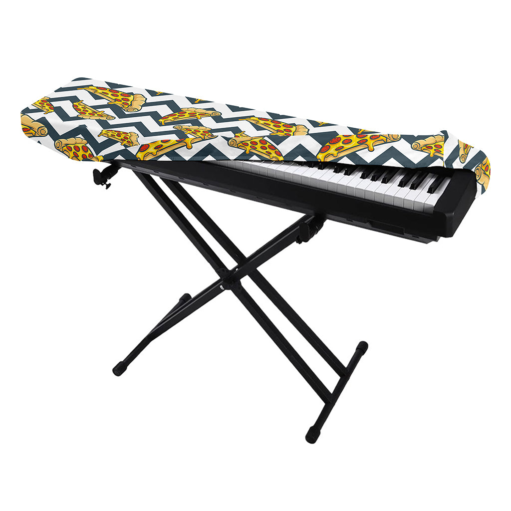 Zigzag Pizza Pattern Print Piano Keyboard Cover