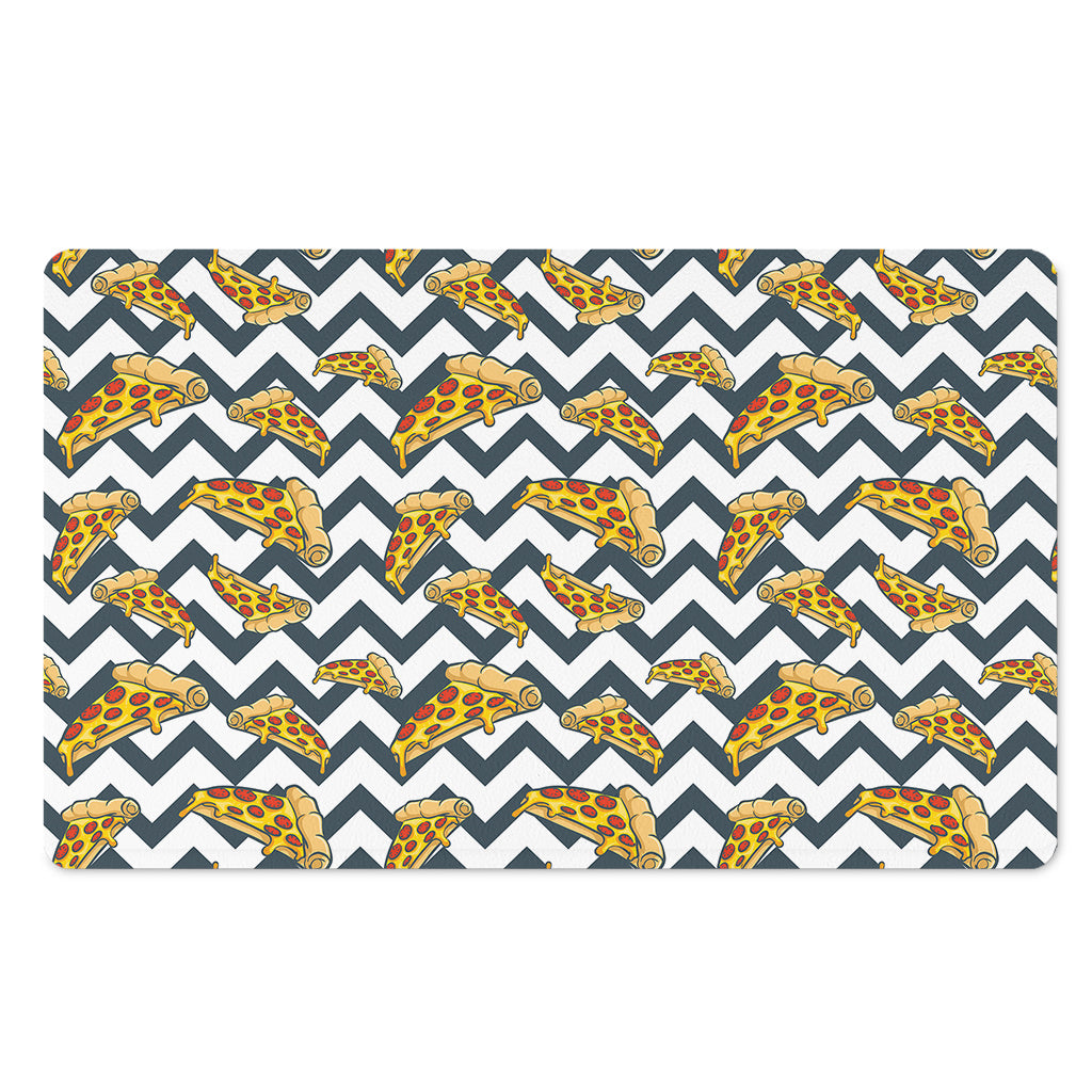 Zigzag Pizza Pattern Print Polyester Doormat