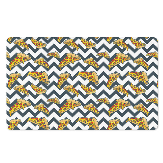 Zigzag Pizza Pattern Print Polyester Doormat