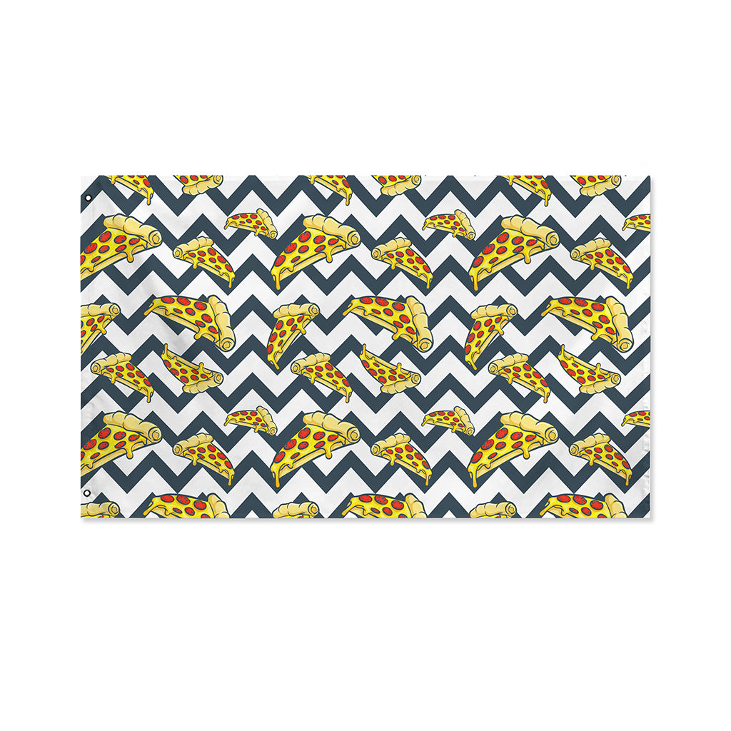 Zigzag Pizza Pattern Print Polyester Flag