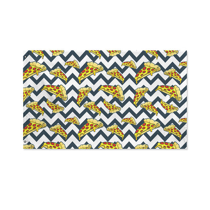 Zigzag Pizza Pattern Print Polyester Flag