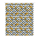 Zigzag Pizza Pattern Print Polyester Shower Curtain