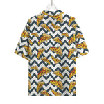 Zigzag Pizza Pattern Print Rayon Hawaiian Shirt