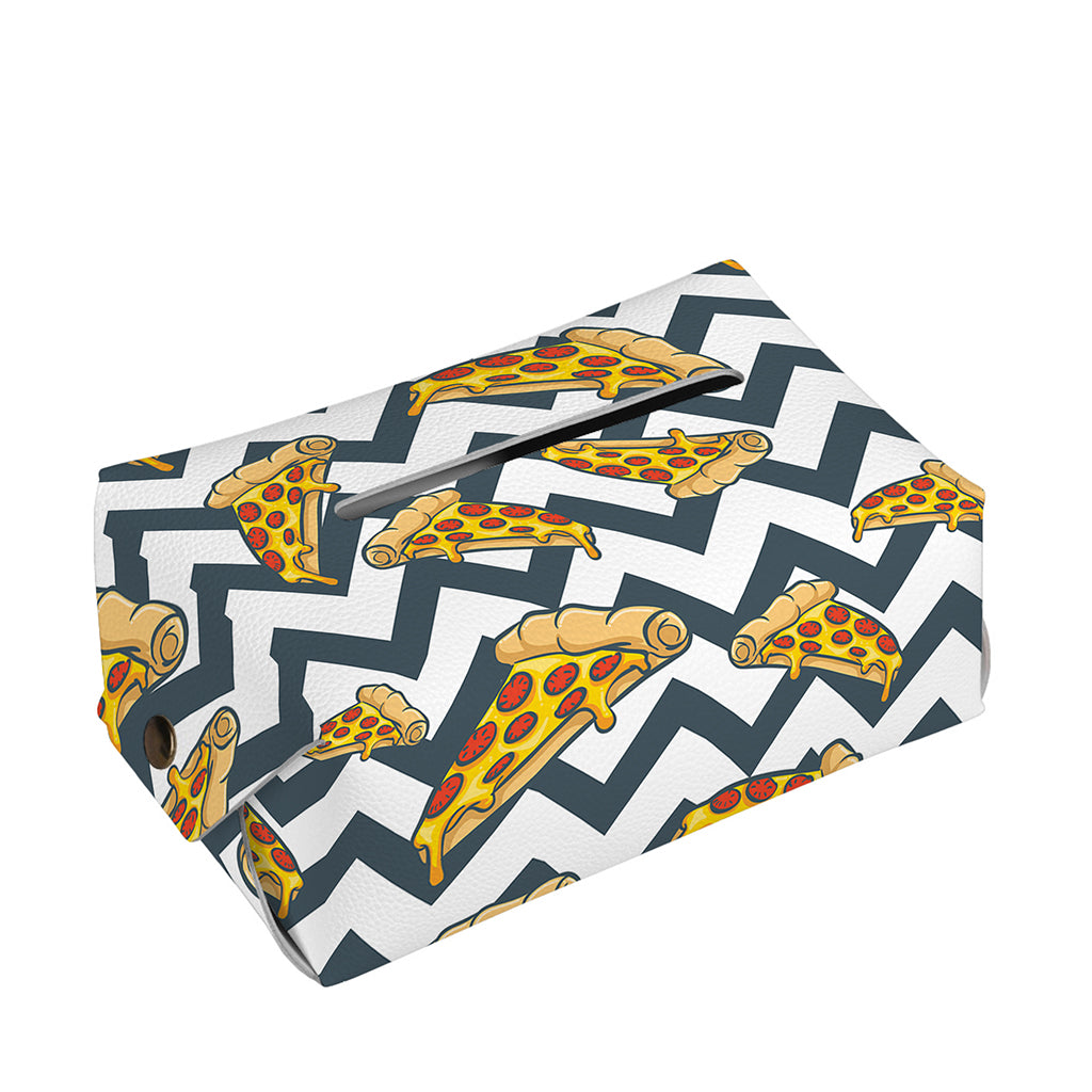 Zigzag Pizza Pattern Print Rectangle Tissue Box Cover