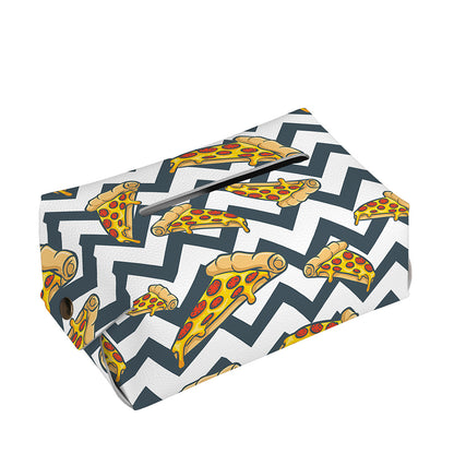 Zigzag Pizza Pattern Print Rectangle Tissue Box Cover