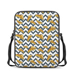 Zigzag Pizza Pattern Print Rectangular Crossbody Bag