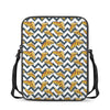 Zigzag Pizza Pattern Print Rectangular Crossbody Bag