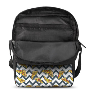 Zigzag Pizza Pattern Print Rectangular Crossbody Bag