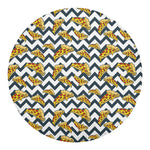 Zigzag Pizza Pattern Print Round Blanket