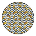 Zigzag Pizza Pattern Print Round Floor Mat