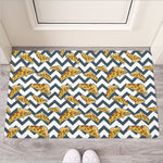 Zigzag Pizza Pattern Print Rubber Doormat