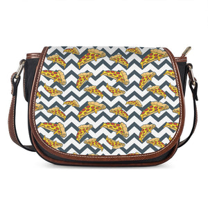 Zigzag Pizza Pattern Print Saddle Bag