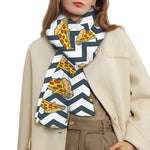 Zigzag Pizza Pattern Print Scarf