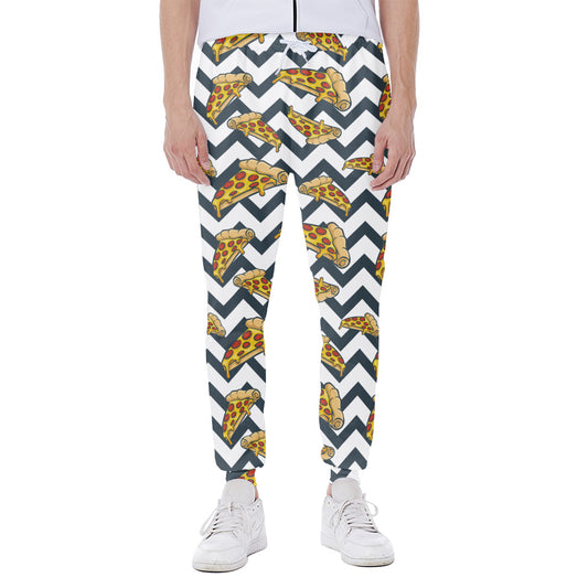 Zigzag Pizza Pattern Print Scuba Joggers