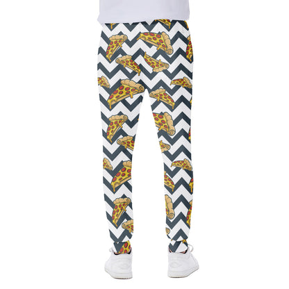 Zigzag Pizza Pattern Print Scuba Joggers