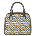 Zigzag Pizza Pattern Print Shoulder Handbag