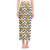 Zigzag Pizza Pattern Print Side Slit Maxi Skirt