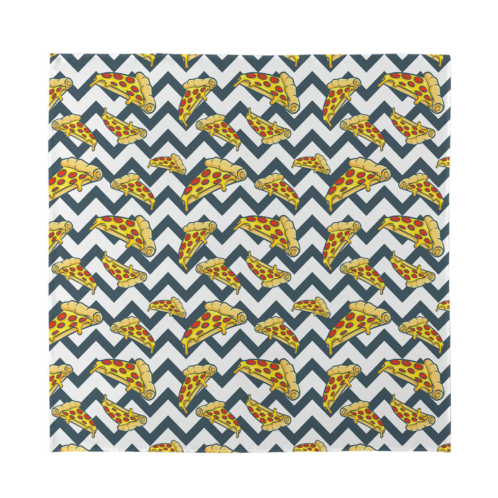 Zigzag Pizza Pattern Print Silk Bandana