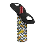 Zigzag Pizza Pattern Print Single Neoprene Wine Tote