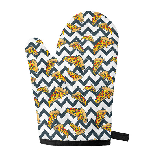 Zigzag Pizza Pattern Print Single Oven Mitt