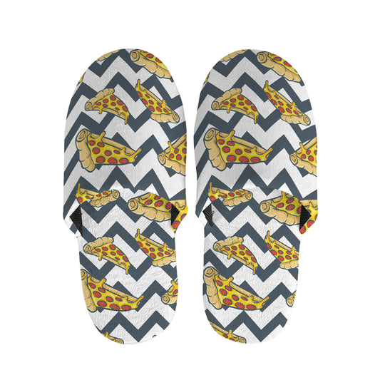 Zigzag Pizza Pattern Print Slippers