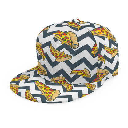 Zigzag Pizza Pattern Print Snapback Cap