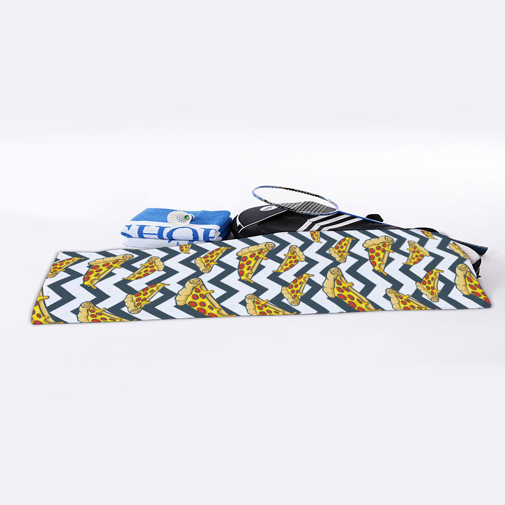 Zigzag Pizza Pattern Print Sports Towel