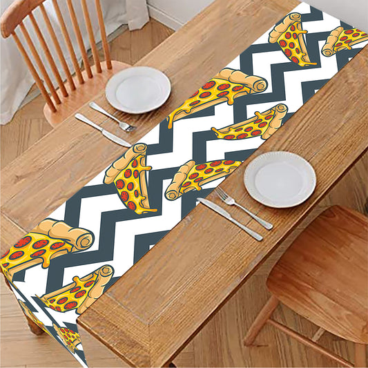 Zigzag Pizza Pattern Print Table Runner