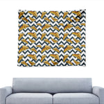 Zigzag Pizza Pattern Print Tapestry
