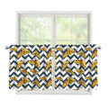 Zigzag Pizza Pattern Print Tier Curtains