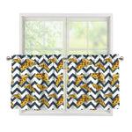 Zigzag Pizza Pattern Print Tier Curtains