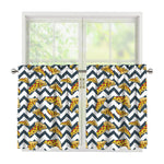 Zigzag Pizza Pattern Print Tier Curtains