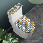 Zigzag Pizza Pattern Print Toilet Lid And Tank Cover Set