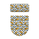 Zigzag Pizza Pattern Print Toilet Lid And Tank Cover Set