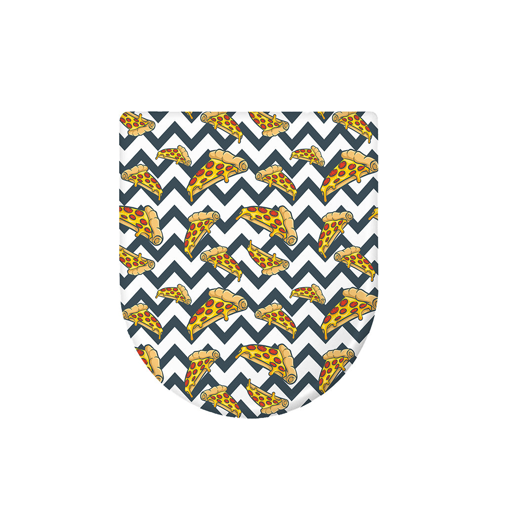 Zigzag Pizza Pattern Print Toilet Lid Cover