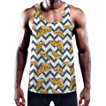 Zigzag Pizza Pattern Print Men's Workout Tank Top