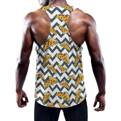 Zigzag Pizza Pattern Print Training Tank Top