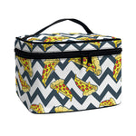 Zigzag Pizza Pattern Print Travel Makeup Bag